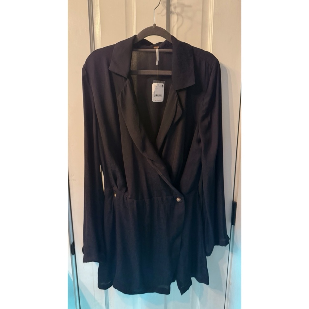 SOLD 🌈 NEW FREE PEOPLE SIMONE MINI BLACK BLAZER SUIT DRESS XS - Picture 13 of 16